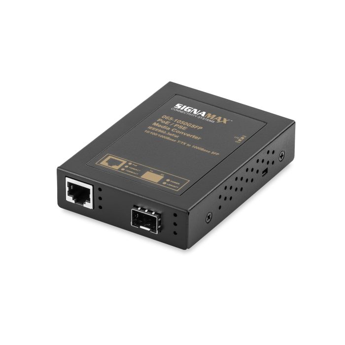 Signamax 10/100/1000Base-T/TX to 1000Base-SFP PoE+ Media Converter