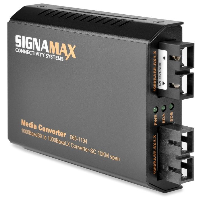 Signamax Media Converter SC Multimode 1000 Base SX to SC Singlemode 1000 Base LX