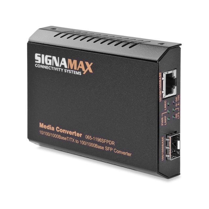 Signamax 10/100/1000 Base-T/TX to 1000/100 Base-SFP Media Converter