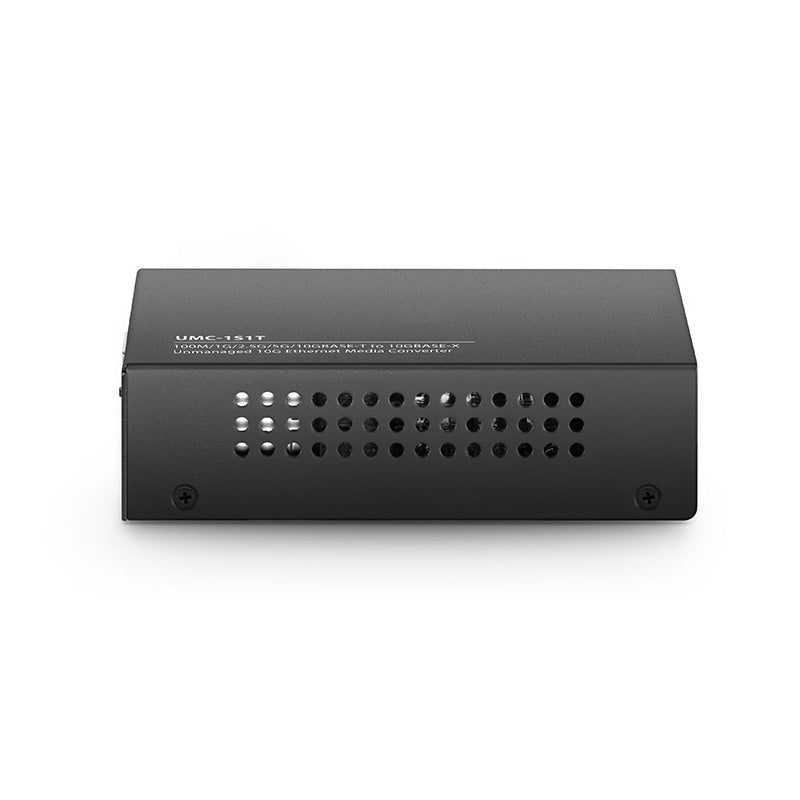 Unmanaged 1x 100M/1G/2.5G/5G/10GBase-T RJ45 to 1x 10GBase-X SFP+ Slot 10Gigabit Ethernet Media Converter, American Plug Standard