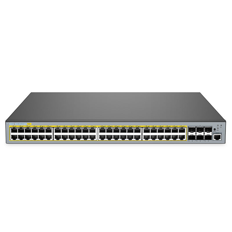 FS-S5500-48T6SP-R 48-Port Gigabit Ethernet L3 PoE+ Switch, 48 x PoE+ Ports @760W, with 6 x 10Gb SFP+, Support Stacking