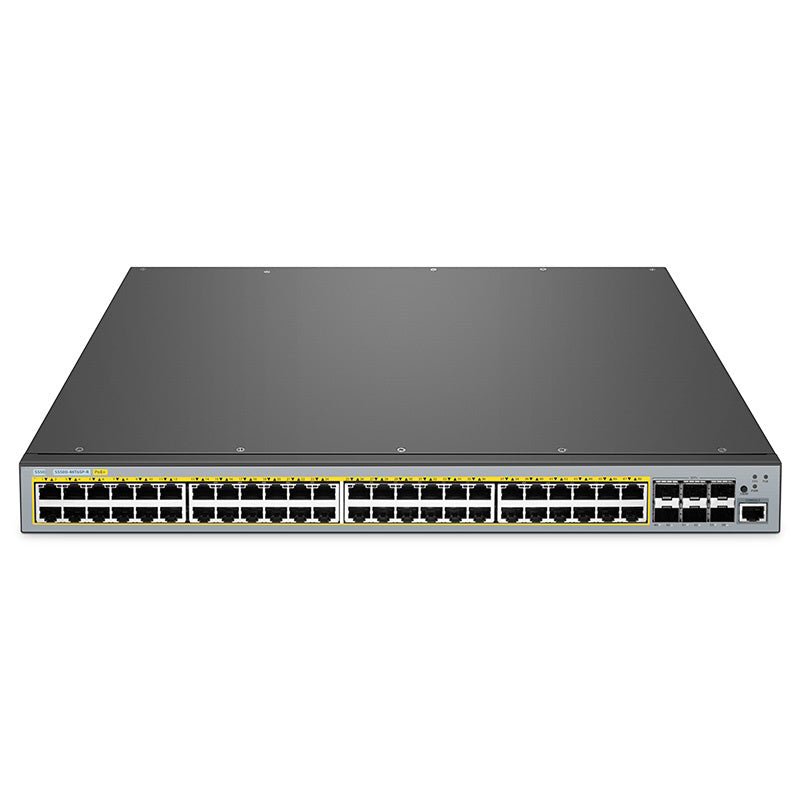 FS-S5500-48T6SP-R 48-Port Gigabit Ethernet L3 PoE+ Switch, 48 x PoE+ Ports @760W, with 6 x 10Gb SFP+, Support Stacking