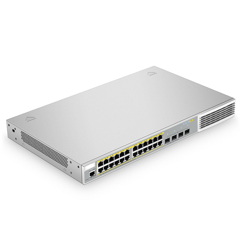 FS-S3410-24TF-P, 24-Port Ethernet L2+ PoE+ Switch, 24 x PoE+ Ports @370W, with 4 x 1Gb SFP Uplinks, Stackable Switch, Broadcom Chip