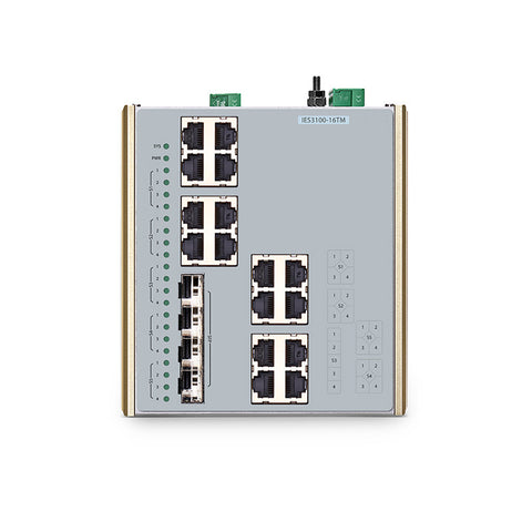 FS-IES3100-16TM, 16-Port Gigabit Ethernet L2 Managed Industrial Switch, 16 x 10/100/1000BASE-T, with 4 x 1/2.5Gb SFP, -40 to 85°C Operating Temperatur