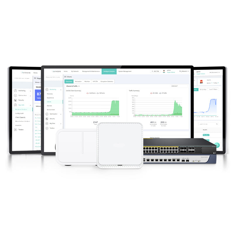 FS-AP-T567, Cloud Managed Wi-Fi 6 802.11ax 2400 Mbps Outdoor Access Point, Seamless Roaming & 2 x 2 MU-MIMO Dual Radios, Built-in Directional Antenna, Manageable via Airware, Controller or Standalone (Without PoE Injector)