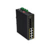 IES3220-8T4F-U, 8-Port Gigabit Ethernet L2+ Managed Industrial PoE++ Switch, 8 x PoE++ Ports@360W, with 4 x 1Gb SFP, -40 to 75°C Operating Temperature