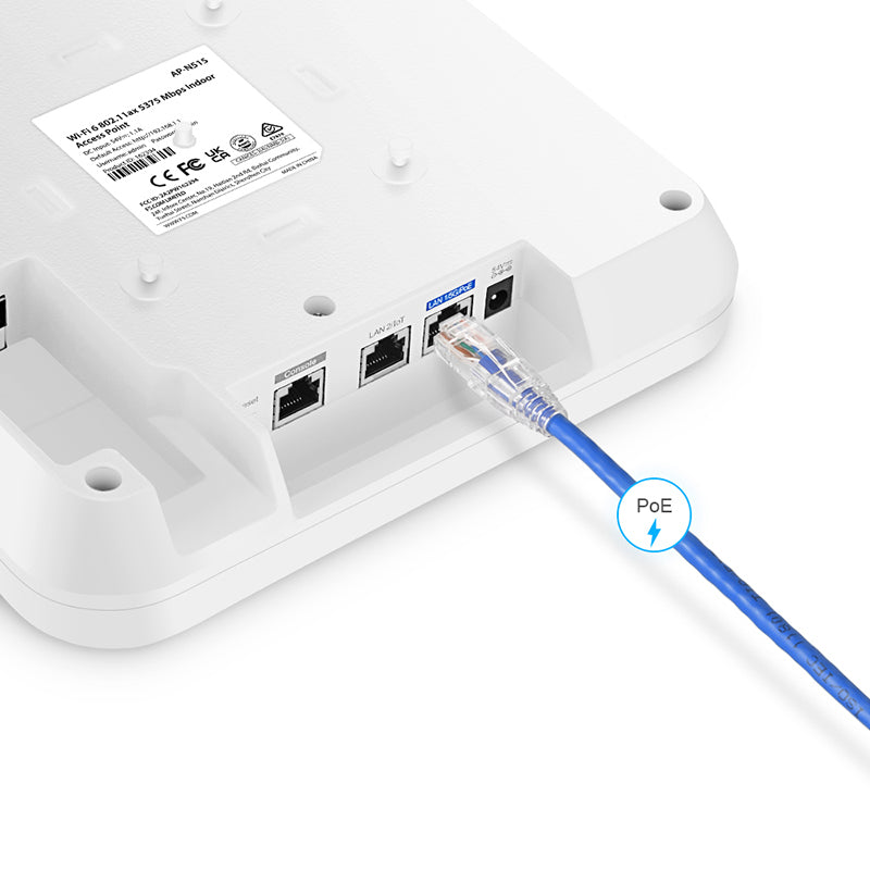 FS-AP-N515, Cloud Managed Wi-Fi 6 802.11ax 5375 Mbps Indoor Access Point, Seamless Roaming & 4 × 4 MU-MIMO Dual Radios, Manageable via Airware, Controller or Standalone (Without PoE Injector)