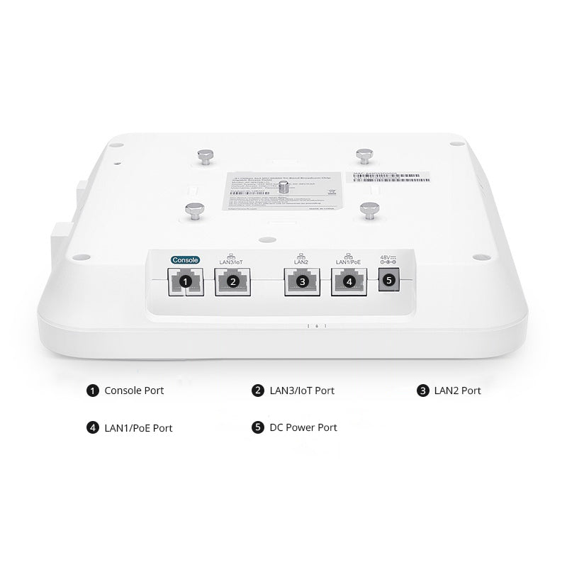 FS-AP-W6T6817C, Cloud Managed Wi-Fi 6 802.11ax 6817 Mbps Wireless Access Point, Seamless Roaming & 4 × 4 MU-MIMO Three Radios, Manageable via FS Controller or Standalone (PoE Injector Included)