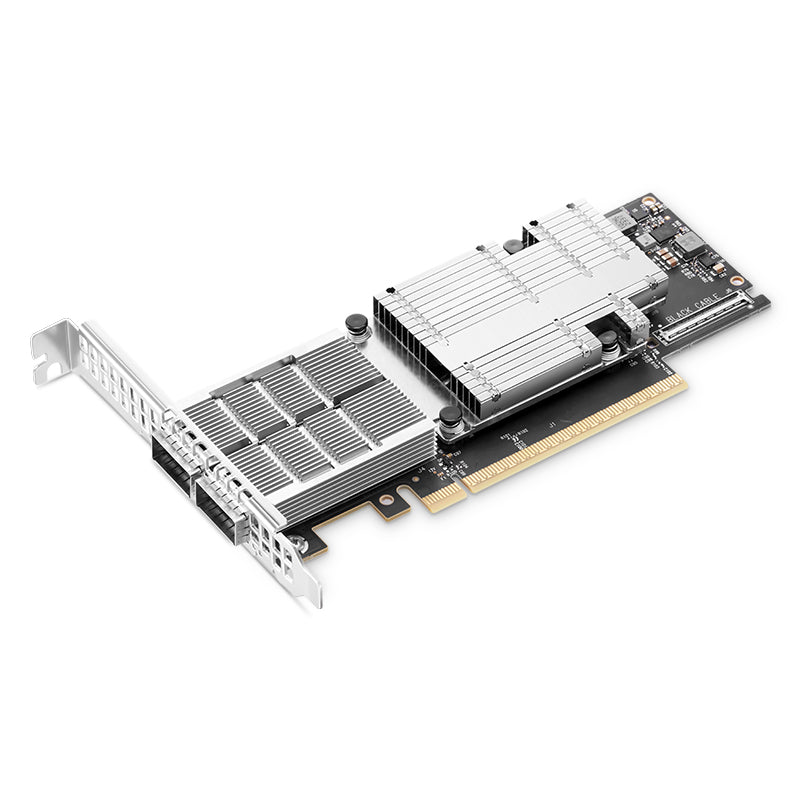 NVIDIA Mellanox FS-MCX755106AS-HEAT ConnectX-7 InfiniBand & Ethernet Adapter Card 200GbE/NDR200, Dual-Port QSFP112, PCIe 5.0 x16, with x16 PCIe Extension Option, Secure Boot, Tall&Short Bracket