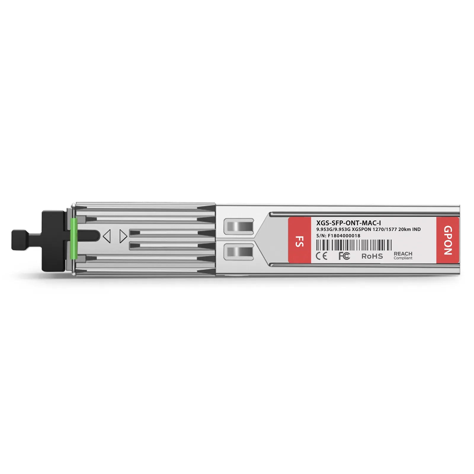XGSPON ONU SFP+ 1270nm-TX/1577nm-RX 9.953G-TX/9.953G-RX Class N1 20km Simplex SC/APC SMF Transceiver Module for FS Switches (Industrial)