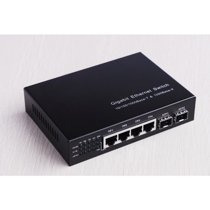 Media Converter 10/100/1000 2 SFP Slots 4UTP