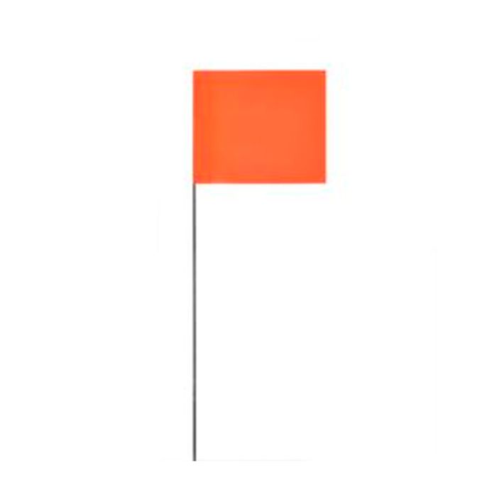 Presco 4" X 5" Solid Orange Flag, 21" Wire Staff (1000 per case)