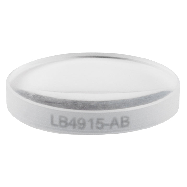 T-LB4915-AB - f = 50 mm, Ø1/2" UV Fused Silica Bi-Convex Lens, AR Coating: 400 - 1100 nm
