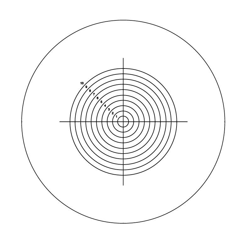 T-R21DS7P - Positive Concentric Circle Reticle, Ø21.0 mm, UVFS