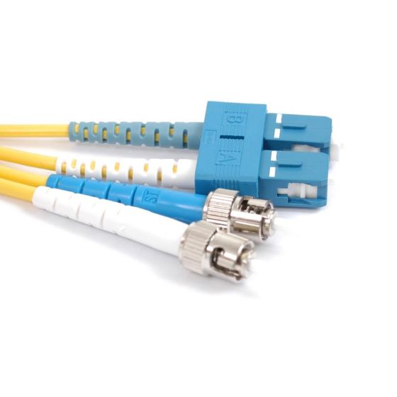 Fiber Optic Patch Cable, ST UPC to SC UPC, 2 meters, 3mm, Duplex, SM | Plus Corning® SMF-28® Ultra Fiber