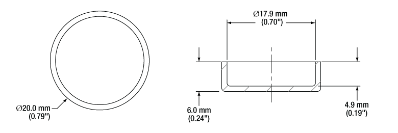 T-DSH20F - 1 mL Petri Dish, Ø20 mm x 6 mm, Fused Silica