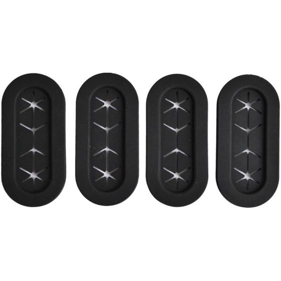 Oval Rubber Grommets, Pack of 4, 18mm x 54mm Hole Opening