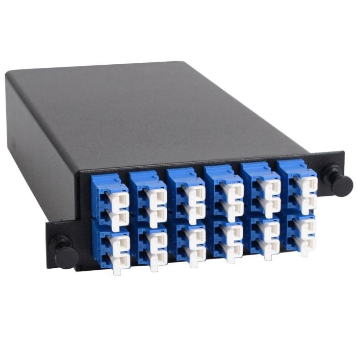 4X SHD Breakout Cassette, 24 Fiber, SM (12) Duplex LC/UPC to (2) 12F MPO/Male, Type A