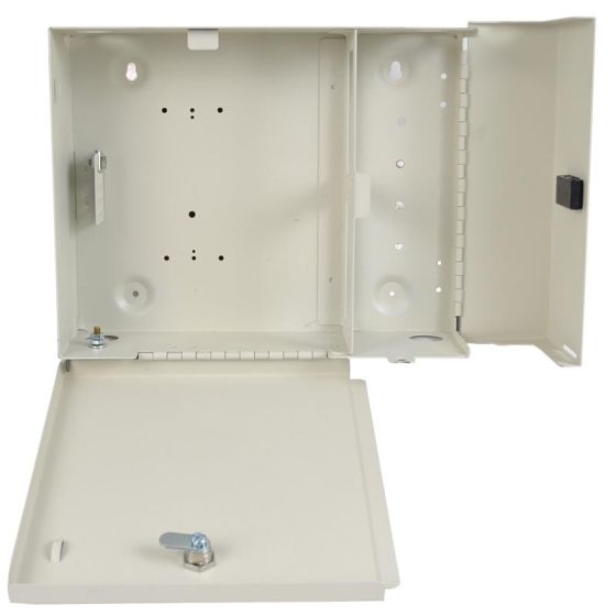 Wall Mount Patch Panel Holds (4) Adapter Plates Unloaded Off White