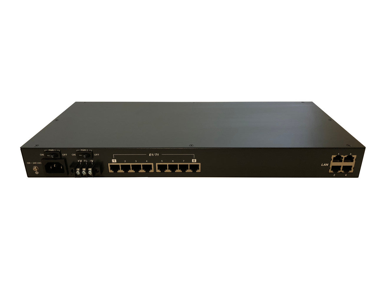 8E1/ T1 with full Gigabit Ethernet and redundant SFP optic link Fiber Optic Multiplexer - AC and DC powered