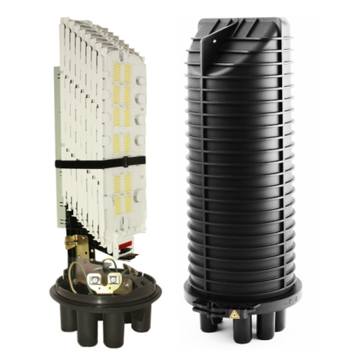 Tyco "D" Closure, 5 round ports, holds up to 576 splices (11.5" W x 31" L)