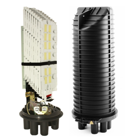 Tyco "D" Closure, 5 round ports, holds up to 576 splices (11.5" W x 31" L)