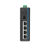 HGW-401S - 4x RJ45 +1x SFP ports Gigabit Ethernet Industrial fiber switch, DIN rail mount, -40 to +75 Celsius