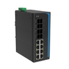 HGW-808S - 8x RJ45 + 8x SFP ports Gigabit Ethernet Industrial fiber switch, DIN rail mount, -40 to +75 Celsius