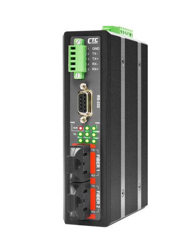 IFC-FDC-SC030 - RS-232, RS-485, RS-422 over daisy chain dual port singlemode fiber industrial media converter, 30Km, 2.5kV isolation, -10-60 Celsius