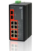 IFS-802GS-8PHE - 8 PoE+ 30W copper FE ports + 2 SFP ports GE Industrial switch, DIN rail mount, wide temperature