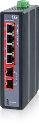 IGS-402SW-4PBE - 4 copper + 2 SFP port SNMP/web-managed Gigabit Ethernet Industrial switch, PoE++ 240W