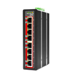 IGS-800-E - 8 port 10/100/1000Base-TX Gigabit Ethernet Industrial switch, -40 to 75 Celsius, DIN rail mount