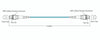 MPO female to MPO female fiber optic patch cord cable, 12 strands, Elite Low IL, OM3, 5m length, B polarity