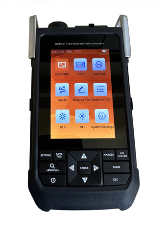 OTDR-3600 - Optical Time Domain Reflectometer - includes VFL 10mW, OPM and OLS functions, RJ45 wiring tester, 4" LCD TFT, internal storage memory and USB connectivity