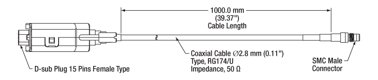 T-PDXC2AD - Adapter Cable for PDXC2, 1 m, DB15 Female to SMC Male