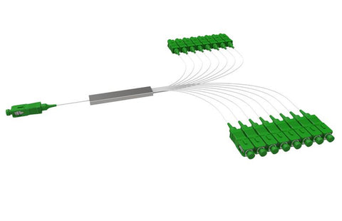 RB-PLC-116-MIN-SCA mini format PLC splitter 1x16, SC/APC connectors, PON or CATV, 1m cords