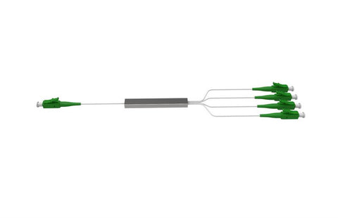 RB-PLC-104-MIN-LCA mini format PLC splitter 1x4, LC/APC connectors, ideal for PON or CATV applications