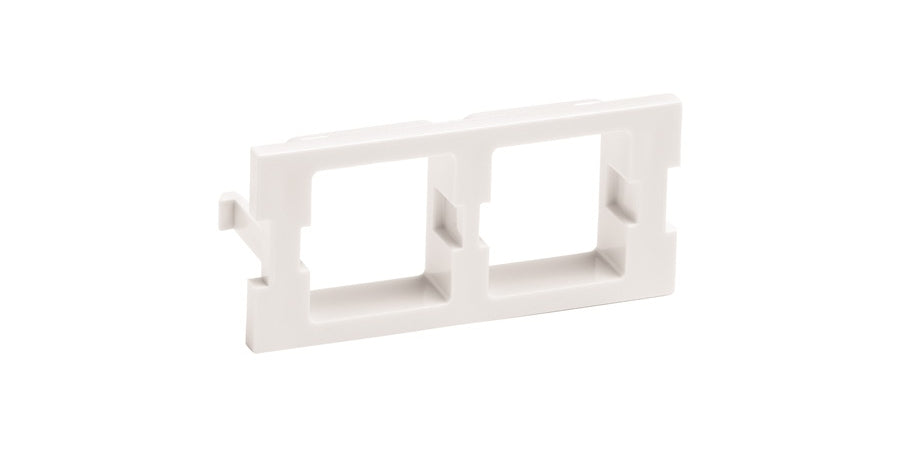M30 Flexible Faceplate Double Port Adapter Housing, white.