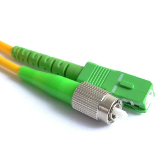 Fiber Optic Patch Cable, SC to FC APC-APC, 2 meters, 3mm, Simplex, SM | Plus Corning® SMF-28® Ultra Fiber