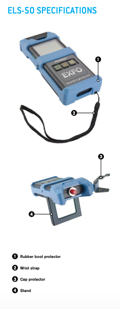 EXFO ELS-50 Dual Single Mode 1310/1550nm Light Source with Rubber Boot, FC Adapter