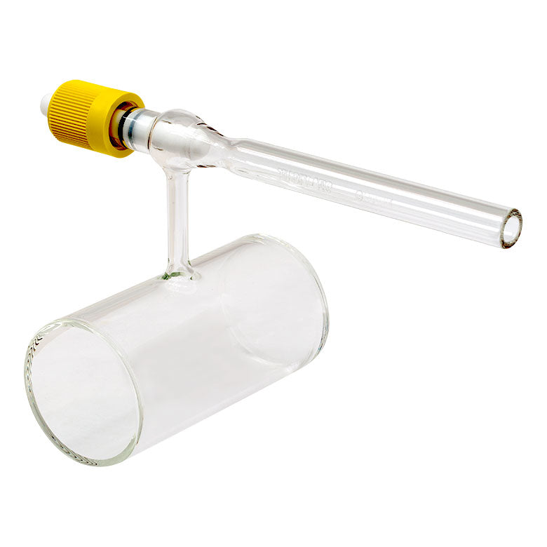 T-GCV501 - Empty Glass Cell with Ø50 mm Fused Windows, 100 mm Long, One Fill Tube with J. Young® Valve