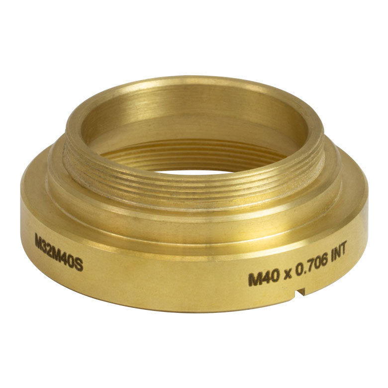T-M32M40S - Brass Microscope Adapter with External M32 x 0.75 Threads and Internal M40 x 0.706 Threads