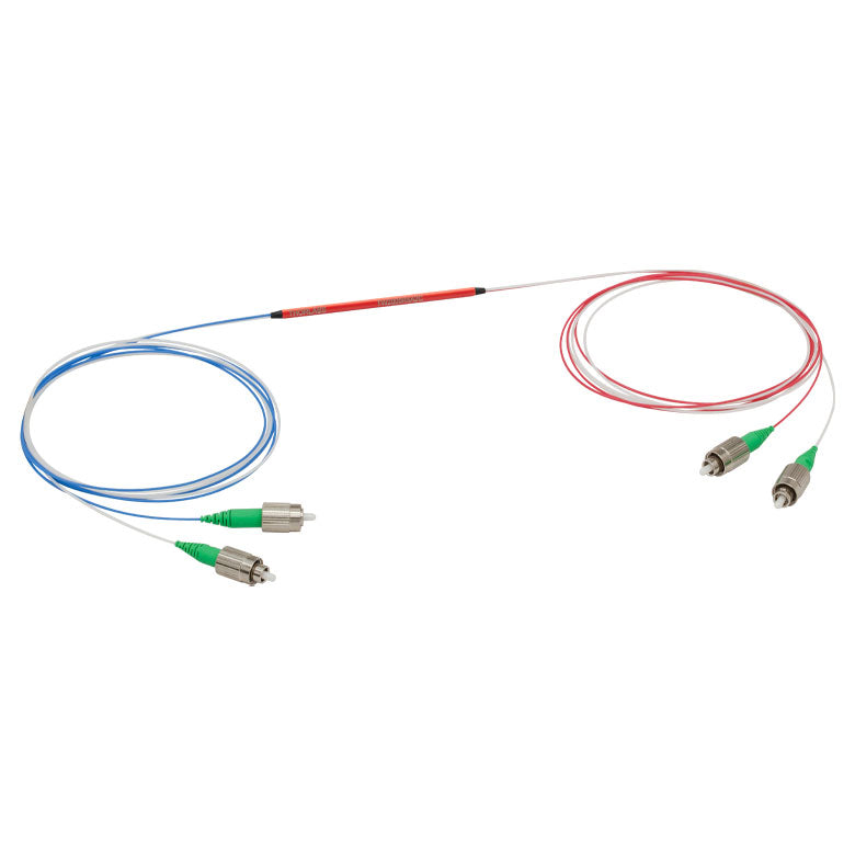 T-TW2000R5A2C - 2x2 Wideband Fiber Optic Coupler, 2000 ± 150 nm, 50:50 Split, SM1950 Fiber, FC/APC