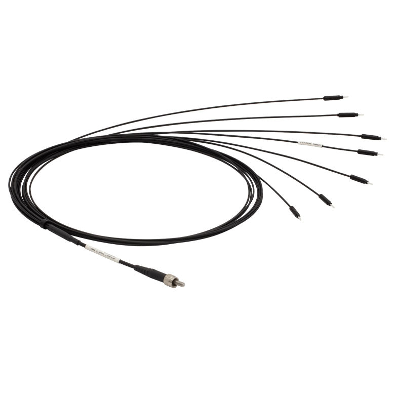 T-BF7L1LS1 - 1x7 Fiber Bundle, Ø200 µm Core, 0.22 NA, High OH, SMA to Ø1.25 mm Ferrules, 1 m Long
