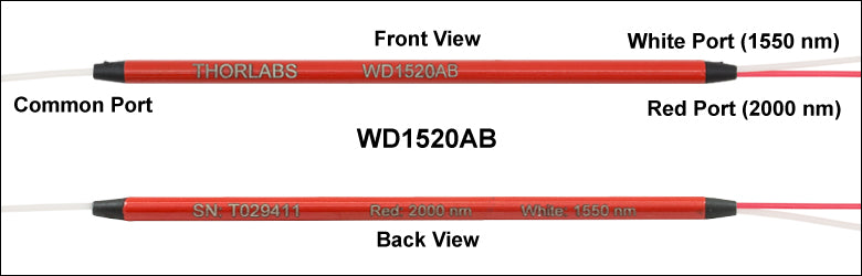 T-WD1520AB - 1550 nm / 2000 nm Wavelength Division Multiplexer, FC/APC Connectors