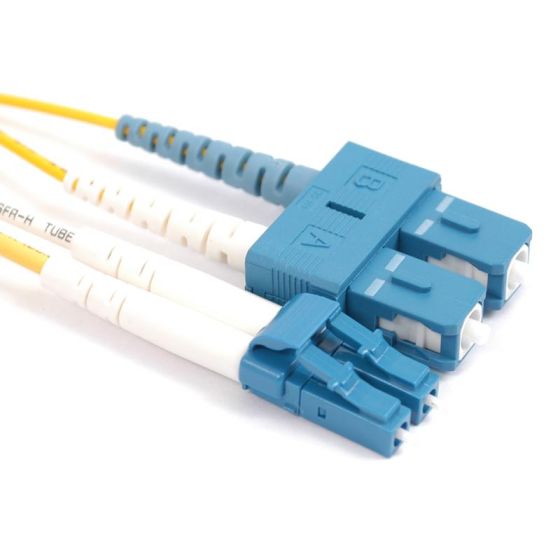Fiber Optic Patch Cable, LC to SC UPC-UPC, 10 meters, 1.6mm, Duplex, SM | Plus Corning® SMF-28® Ultra Fiber