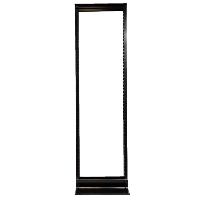 2 Post Open Frame Floor Rack, 45RU, 19 Inch Mounting, Black