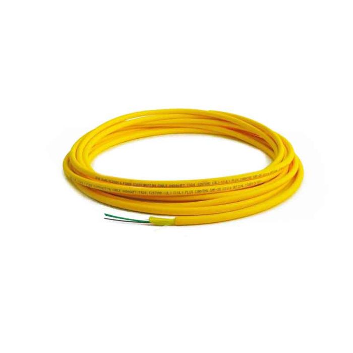 TLC Distribution Fiber Optic Cable, 4 Fiber, Singlemode, Plenum, Yellow, 4.4mm OD (per meter)