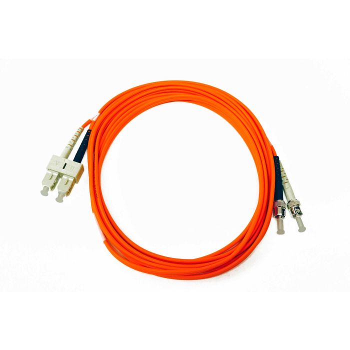 Fiber Optic Patch Cable, ST PC to SC PC, 5 meters, 3mm Duplex, Multimode