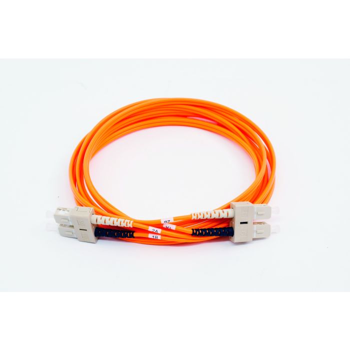 Fiber Optic Patch Cable, SC PC to SC PC, 2 Meters, 3mm Duplex, Multimode 62.5/125um